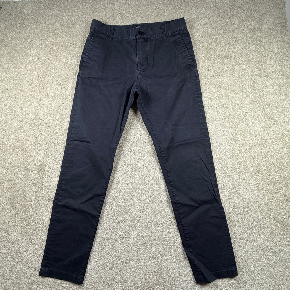 COS Mens Slim Fit Chino Pant Navy Blue Cotton Stretch Trousers EUR 46 US 31x27.5